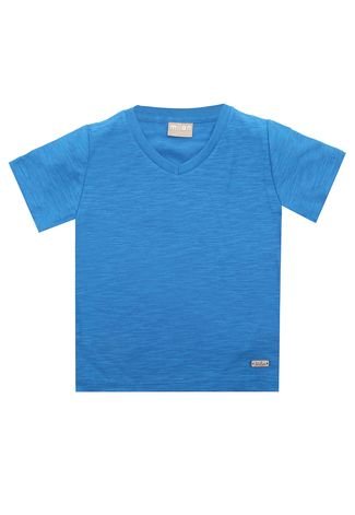 Camiseta Milon Manga Curta Menino Azul