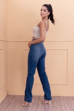 Calça Reta Sisal Jeans Azul