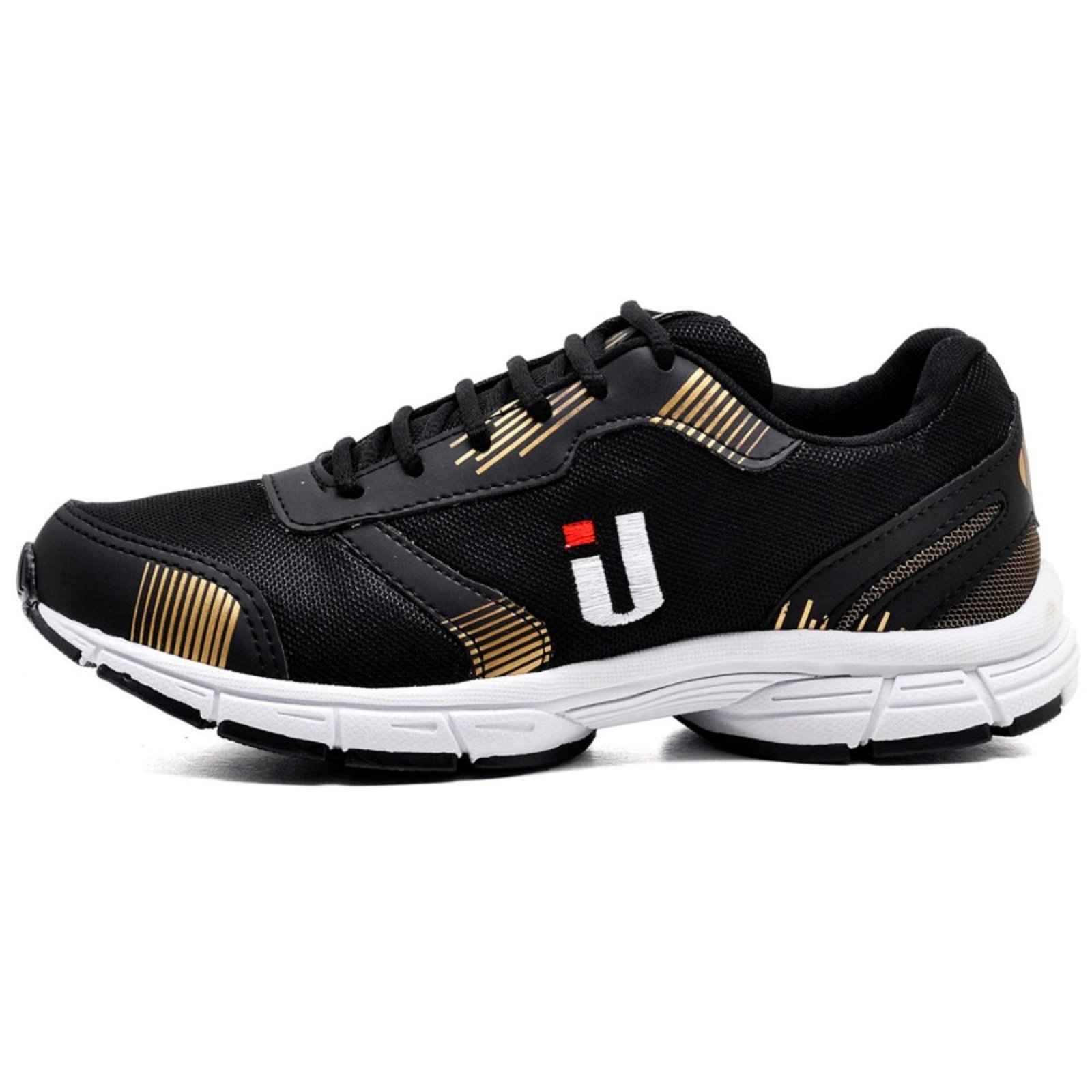 Tênis Casual Masculino Esportivo Academia Treino Caminhada Super Confortável Resistente Preto e Dourado - Marca OUSY SHOES