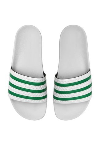 Chinelo Slide adidas Originals Adilette Branco/Verde
