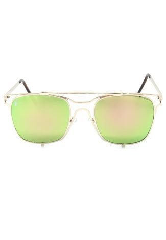 Óculos de Sol Prorider Dourado com Lente Espelhada Rosa e Verde - H01561C9