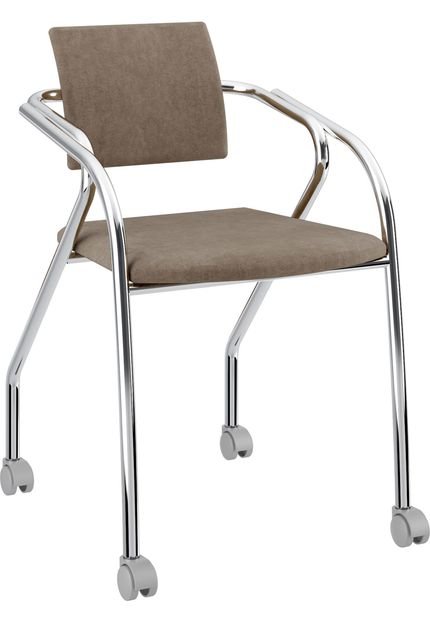 Cadeira 1713 Caixa Com 1 Tecido Camurça Móveis Carraro Bege - Marca Móveis Carraro