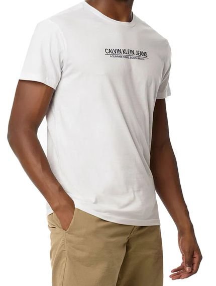 Camiseta Calvin Klein Jeans Masculina New Logo Summer Thing Branca - Marca Calvin Klein
