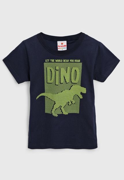 Camiseta Brandili Infantil Dinossauro Azul-Marinho - Marca Brandili