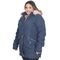 Jaqueta Parka Feminina Sarja Plus Size Peluciada Capuz Bolso - Marca Zafina