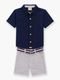 Conjunto Infantil Menino Camisa   Bermuda Milon Azul Marinho - Marca Milon