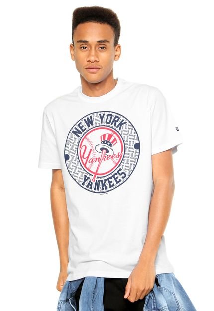 Camiseta New Era Mlb Pop Street New York Yankees Branca - Marca New Era