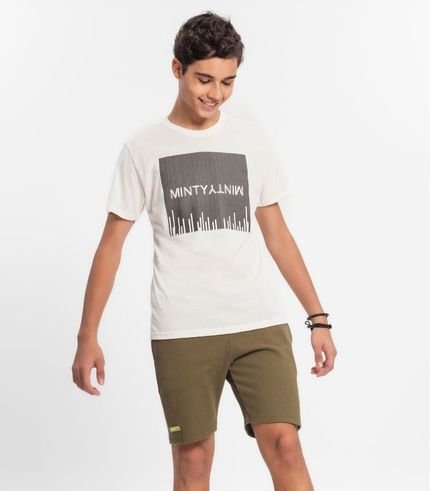 Bermuda Juvenil Masculina Em Moletinho Minty Verde - Marca MINTY