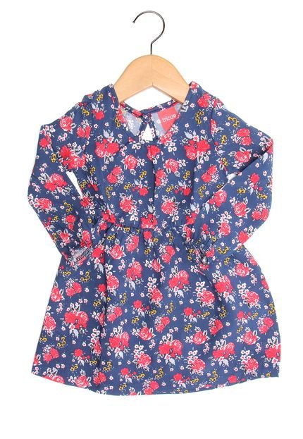 Vestido Tricae Manga Longa Menina Azul - Marca Tricae