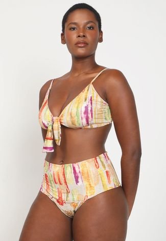 Calcinha HOPE RESORT Hot Pant Sunset Floral Bege Compre Agora