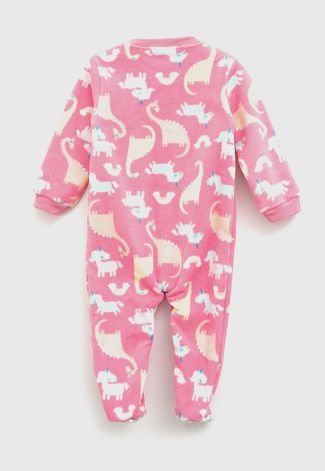 Pijama Tip Top Longo Infantil Dinossauro Rosa