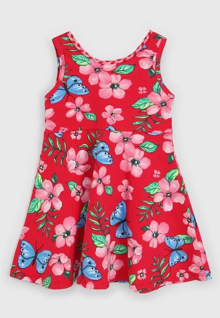 Vestido Kyly Infantil Floral Vermelho - Marca Kyly
