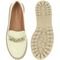 Sapato Feminino Mocassim Tratorado Donatella Shoes Bico Redondo Confort Off White com corrente - Marca Donatella Shoes