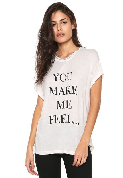 Camiseta Ana Hickmann You Make Me Feel Off-White - Marca Ana Hickmann