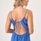 Vestido Midi Liocel Leve Alças Recorte Busto Azul Surf - Marca Bloom