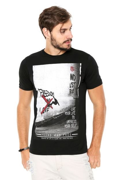 Camiseta Industrie Manga Curta Freedom Preta - Marca Industrie