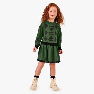Vestido Infantil com Aviamentos Nanai Verde