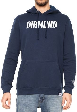 Moletom Flanelado Fechado Diamond Supply Co Hardc Azul Marinho