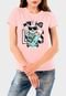 Camiseta Feminina Rosa Cat Algodão Premium Benellys - Marca Benellys