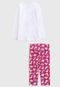 Pijama Kyly Longo Infantil Dinossauro Rosa - Marca Kyly