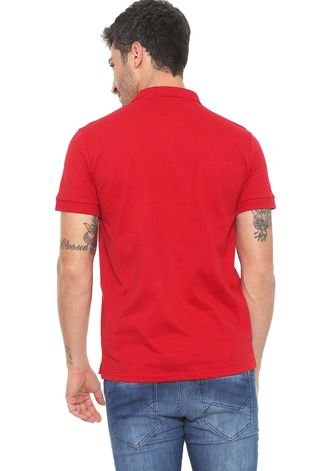 Camisa Polo Rock&Soda Reta Logo Vermelha