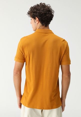 Camisa Polo Colcci Reta Logo Amarela