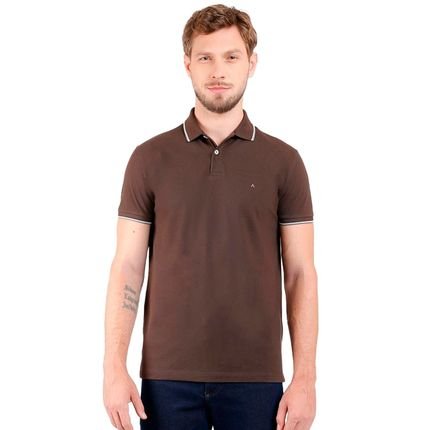 Camisa Polo Aramis 3 Listras Ve25b Marrom Masculino - Marca Aramis