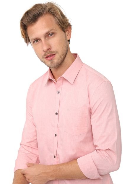 Camisa Calvin Klein Slim Bolso Rosa - Marca Calvin Klein
