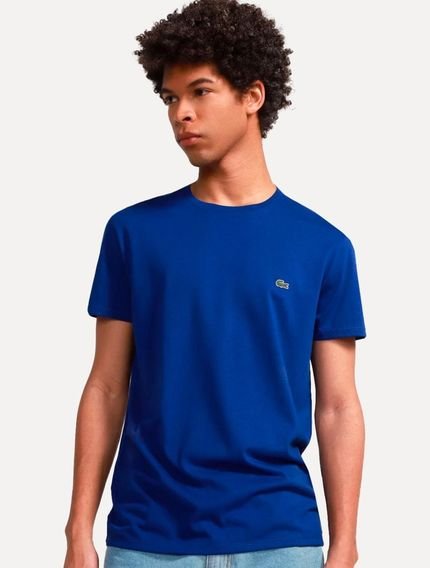 Camiseta Lacoste Masculina Classic Pima Cotton Logo Azul Royal Incolor - Marca Lacoste