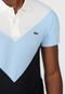 Camisa Polo Lacoste Reta Textura Azul/Branca - Marca Lacoste