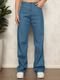 Kit 03 Calças Jeans Wide Leg Pantalona Feminina Preta, Azul Médio e Claro - Marca CKF Wear
