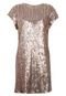 Vestido Halston Heritage Sequin Shine Bronze - Marca Halston Heritage