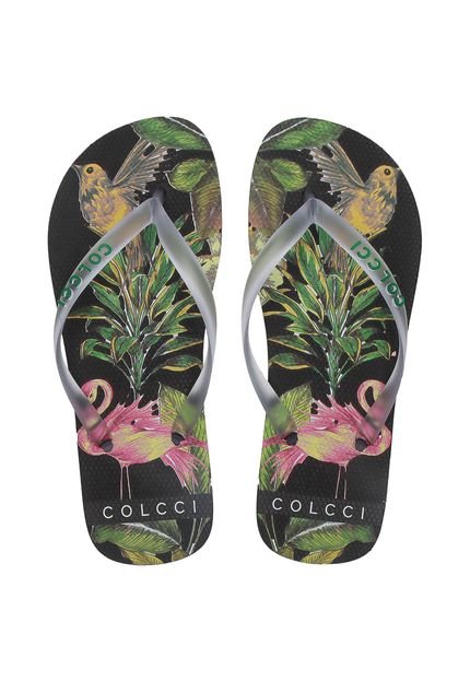 Chinelo Colcci Floral Preto - Marca Colcci