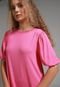 Vestido FiveBlu Curto Mangas Bufantes Rosa - Marca FiveBlu