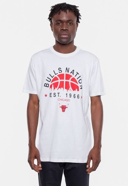 Camiseta NBA City Nation Chicago Bulls Branca Off - Marca NBA