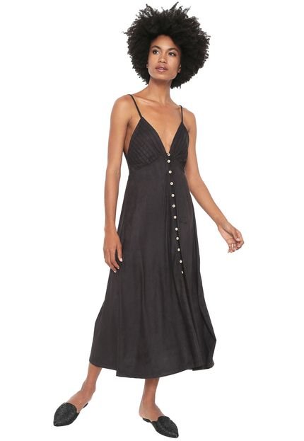 Vestido Dress to Midi Botões Preto - Marca Dress to