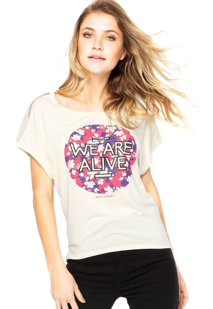 Blusa Manga Curta Mrs. Candy Escape Floral Bege - Marca Mrs. Candy