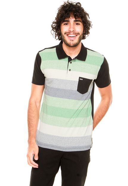 Camisa Polo Hurley Sunset Preta/Verde - Marca Hurley