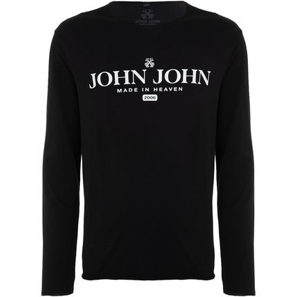 Camiseta John John Regular Flat In24 Preto Masculino - Marca John John