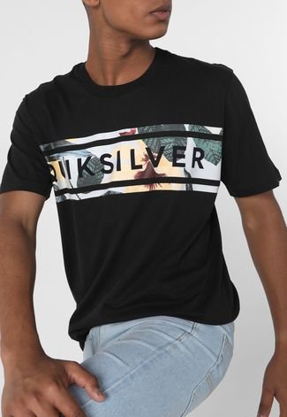 Camiseta Quiksilver Front Line Island Preta