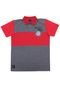 Camisa Polo Extreme Listras Cinza/Vermelho - Marca Extreme