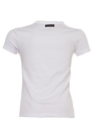 Camiseta Calvin Klein Jeans Logo Relevo Infantil Branca - Compre Agora