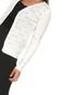 Cardigan Facinelli by MOONCITY Tricot Strass Branco - Marca Facinelli