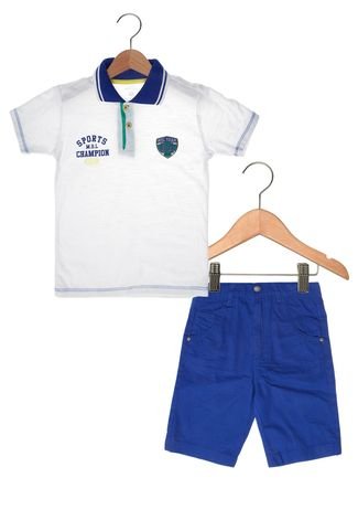 Conjunto Marisol Sports Infantil Branco/Azul