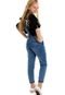 Jardineira Jeans Infantil Longa Feminina Mom - Marca Quase Anjo