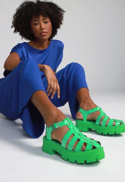 Sandália Dafiti Shoes Fisherman Verde - Marca DAFITI SHOES