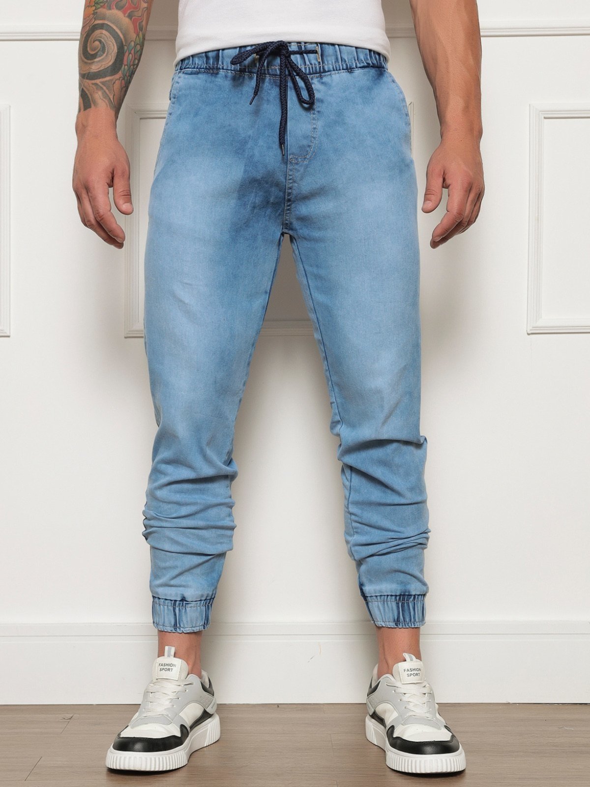 Calça Jogger Jeans Silver Masculina Azul Médio - Marca CKF Wear