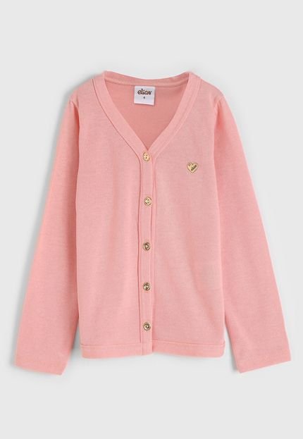 Cardigan Elian Infantil Liso Rosa - Marca Elian