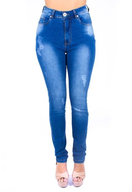 Calça Vystu Jeans Hot Pants Azul - Marca Vystu