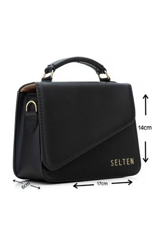 Bolsa Pequena Feminina de Mão e Tiracolo Bolsinha Transversal Clutch Mini Bag Preta